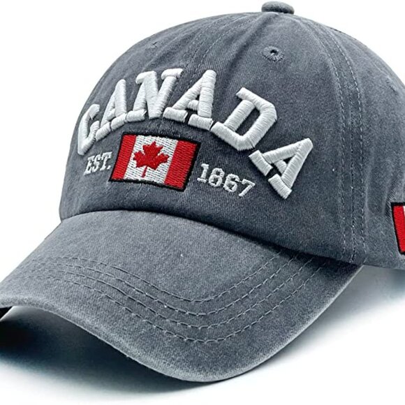 Variety To Go Canadian Baseball Hat Cap, 100% Cotton Maple Leaf Hat (2060 Black) - Picture 6 of 7